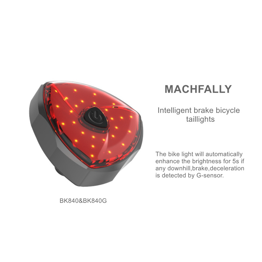 Machfally BK840 Intelligent Brake Night Riding A Lamp COB LED USB Rechargeable Bicycle Rear Bike Light Led