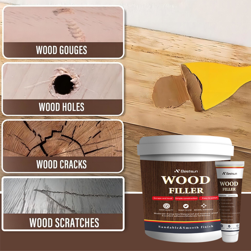 Quick Drying All Purpose Waterproof Low Voc Wooden Putty Dark Walnut Exterior Wood Filler For Hardwood Floors