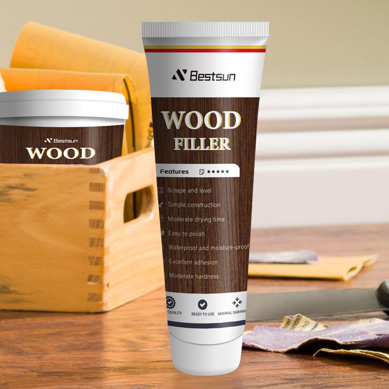 Quick Drying All Purpose Waterproof Low Voc Wooden Putty Dark Walnut Exterior Wood Filler For Hardwood Floors