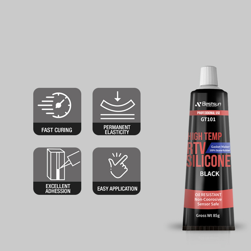 high temp general purpose quick dry oil proof red silver gray color rtv silicone sealant for diesel engines