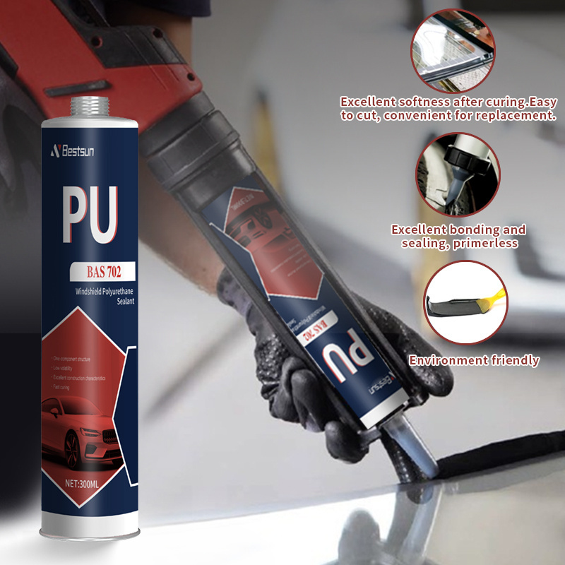 Fast curing weather resistant 310ml 600ml black windshield polyurethane sealant for cars glass