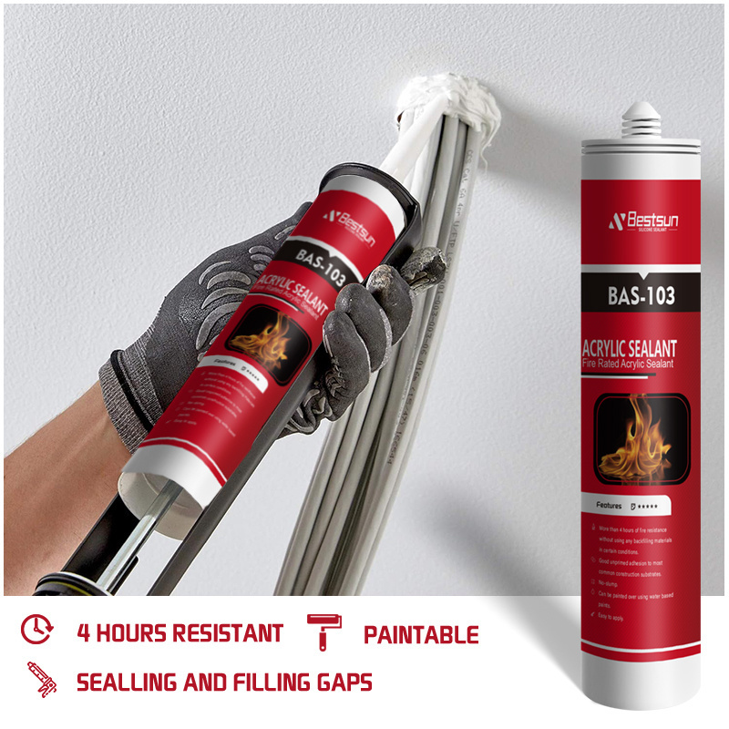 Fireproof material Elastic non-cracking high flame retardant tube sealant Expansion type Acrylic Fire stop Sealant