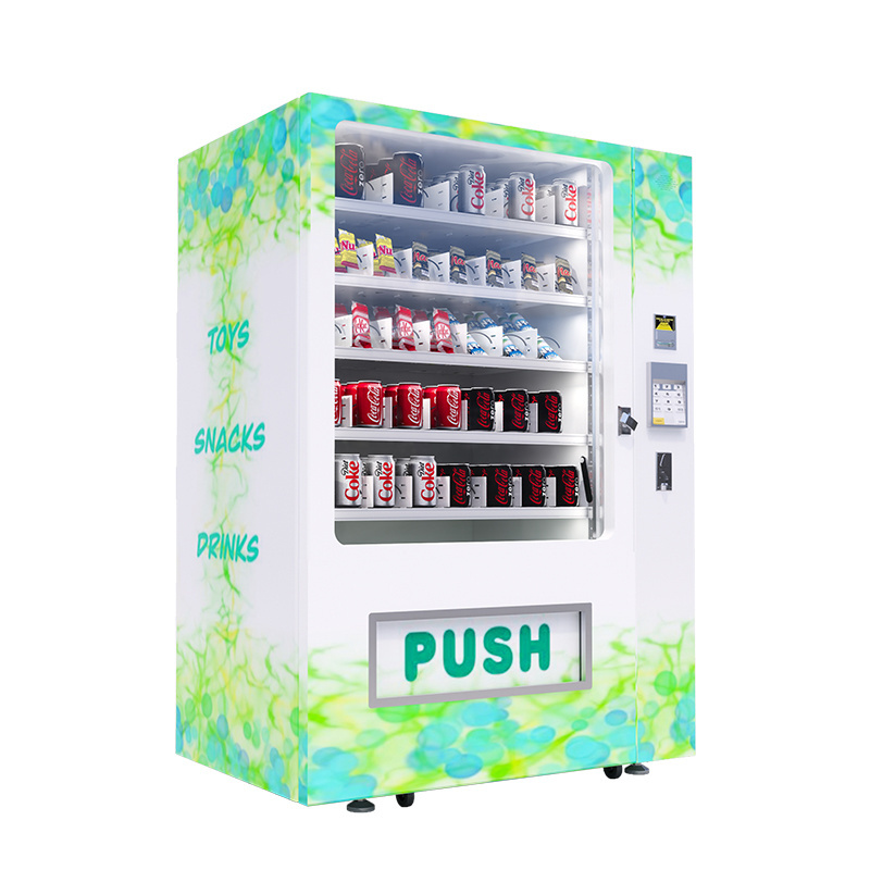 24 hour cold drink vending machine with bill acceptor self snacks and drinks vending machine for sale