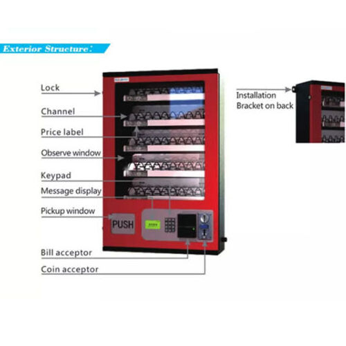 mini wall mounted vending machine with cheap price small OEM ultra strong combo vending for foods and drinks