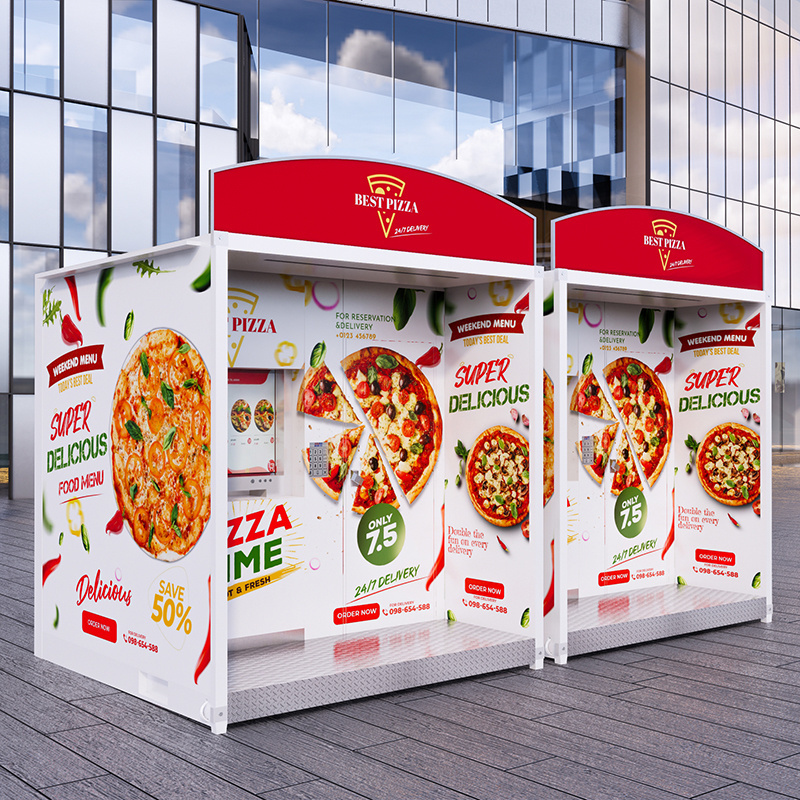 outdoor 24 hours food shop self service pizza vending machine fully automatic fast food hot food vending machine for outside