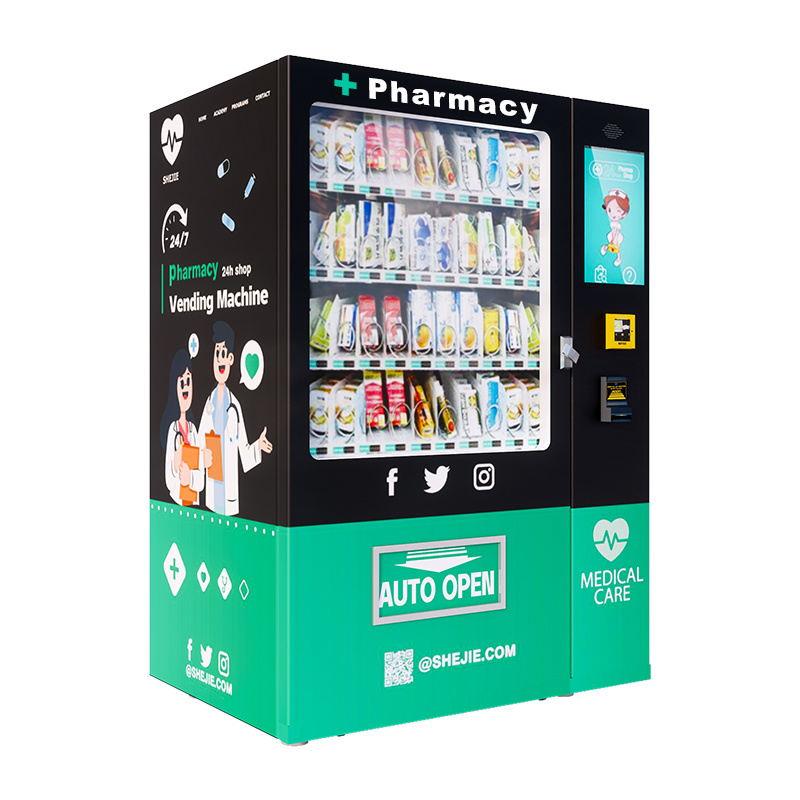 touch screen pharmacy drug vending machine distributeurs de boissons combo snack cool drink and coffee vending machine