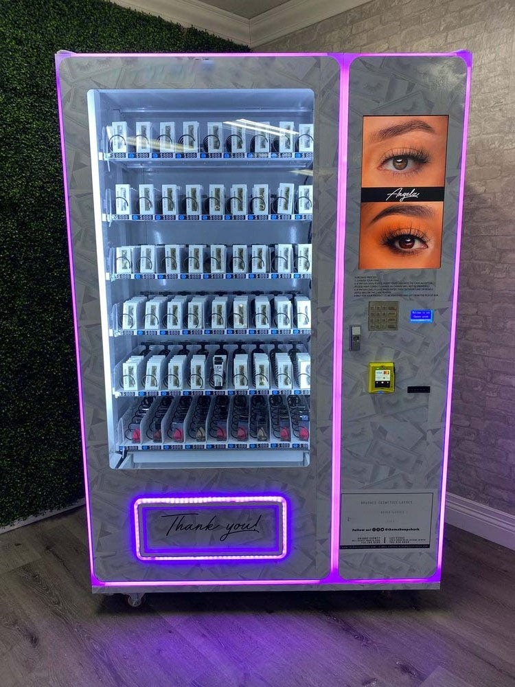 digital hair eyelash automatic dispenser with touch screen cosmetic beauty vending machine for for false lashes