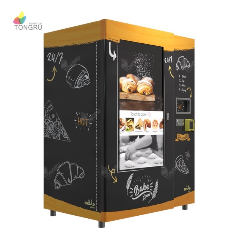 Automatic Food Bread Baking Vending Machines for Donuts and Bread Fresh Baked Vending Machine with Microwave Oven