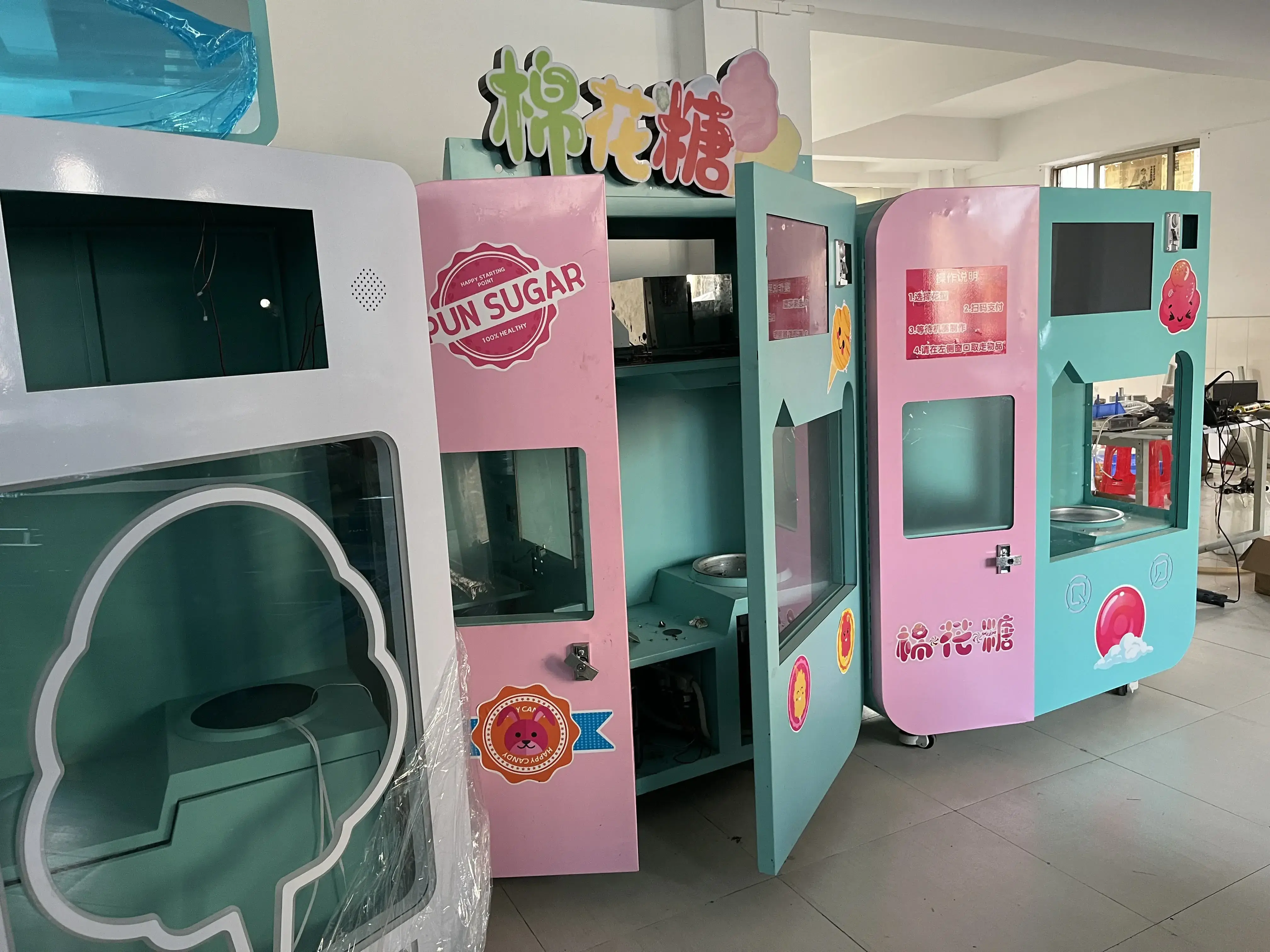 Intelligent 30 Flower Candy Floss Vending Making Machine Automatic Cotton Candy Vending Machine With Super Touch Advertising