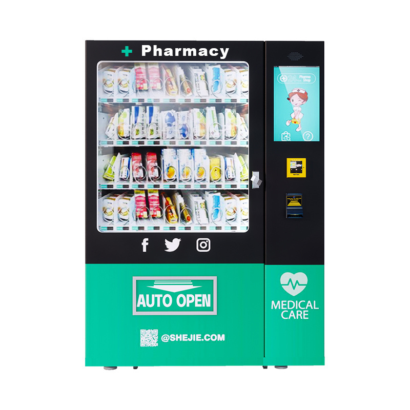 touch screen pharmacy drug vending machine distributeurs de boissons combo snack cool drink and coffee vending machine