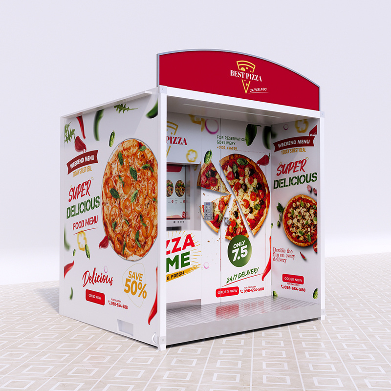 outdoor 24 hours food shop self service pizza vending machine fully automatic fast food hot food vending machine for outside