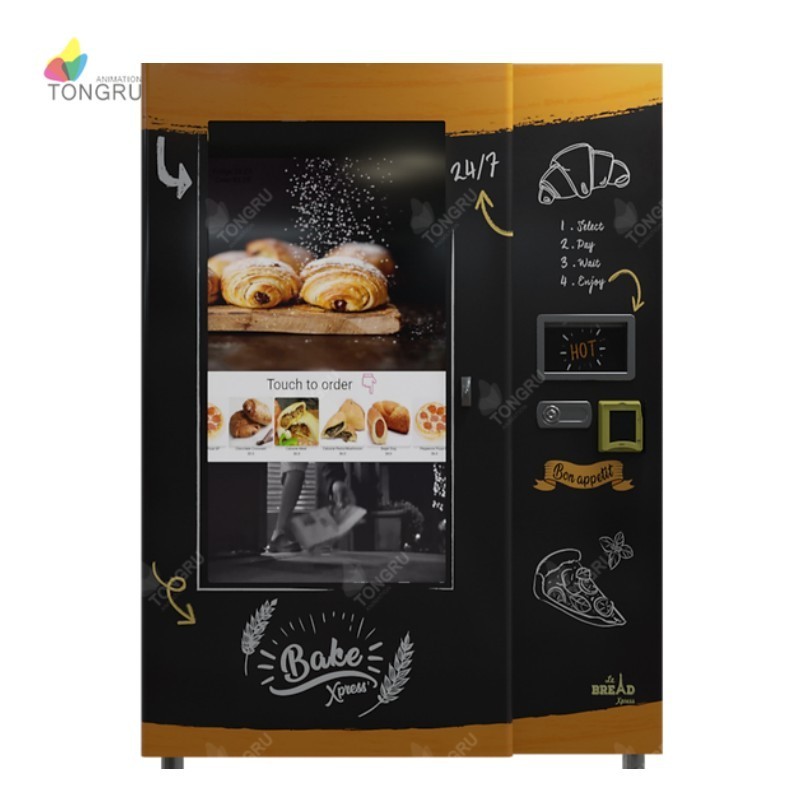 Automatic Food Bread Baking Vending Machines for Donuts and Bread Fresh Baked Vending Machine with Microwave Oven