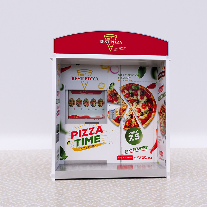 outdoor 24 hours food shop self service pizza vending machine fully automatic fast food hot food vending machine for outside