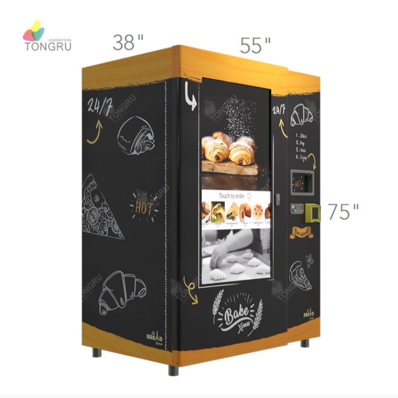 Automatic Food Bread Baking Vending Machines for Donuts and Bread Fresh Baked Vending Machine with Microwave Oven