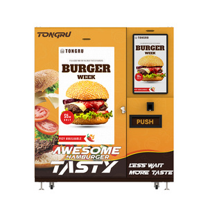 Cheese Hamburger Automatic Snacks Maker Vending Machines Robot Fast Food Hot Dog Auto Burger Vending Machine with bill acceptor