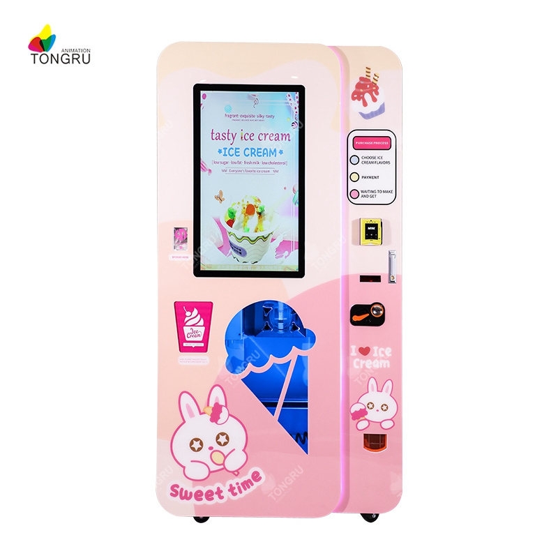 China factory ice cream vending machine singapore cute pink screen national modern korean ice cream maker vending machine