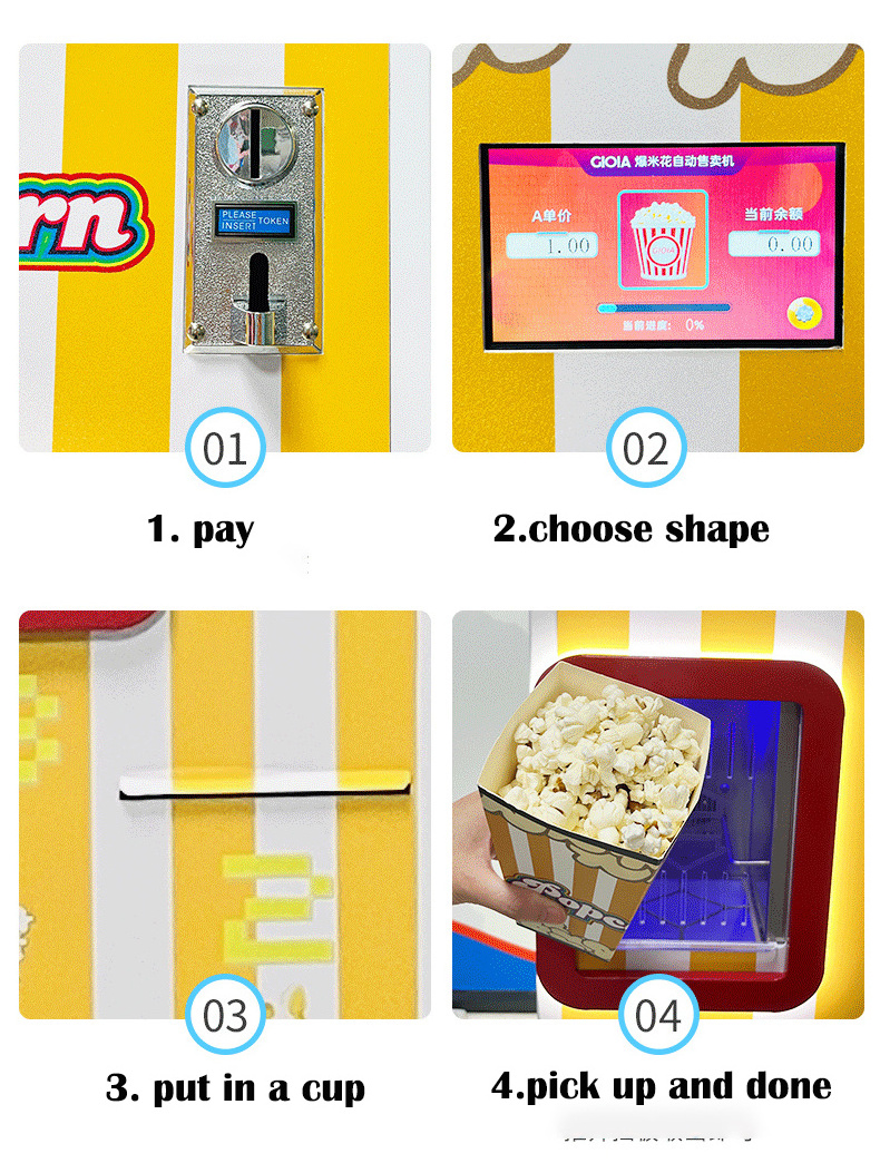 Pop n Go Digital Corn Popcorn Vending Machine Kids Intelligent Sweet Popcorn Maker Automatic Popcorn Vending Machine