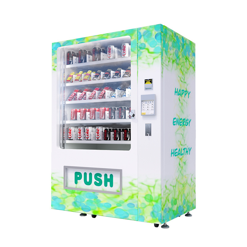 24 hour cold drink vending machine with bill acceptor self snacks and drinks vending machine for sale