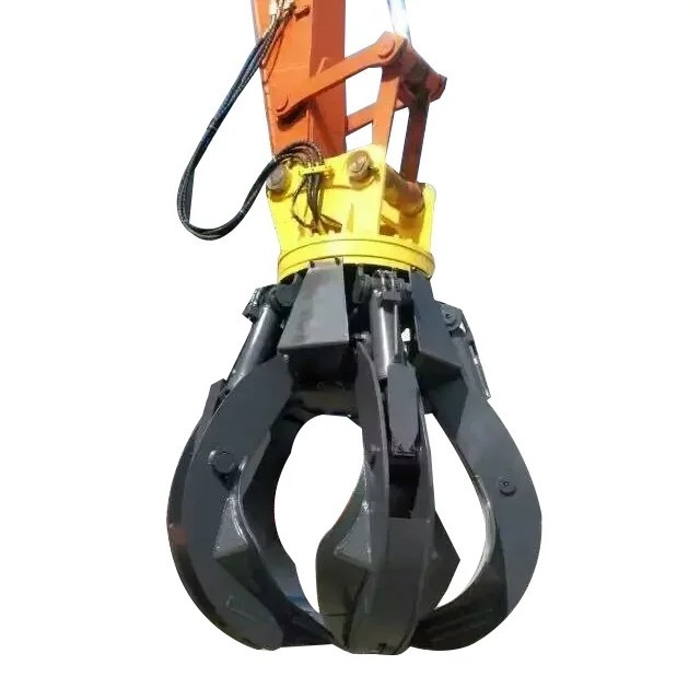 5-47T Excavator Grab Stone Grapple Hydraulic Grab Bucket Scrap Metal Claws Orange Peel Grapple Four Claw Waste Steel Iron Grab