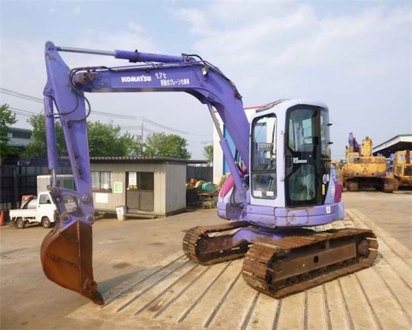 Nice Purple Color Japan Original Used Komatsu PC75 PC75UU PC75UU-3 Unique Purple Mini 7.5 Ton Excavator Small Micro Digger