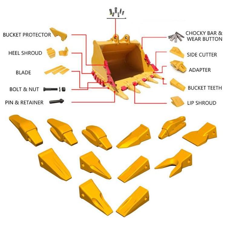 Excavator PC130 PC60 PC100 PC200 PC300 Bucket Tooth, Excavator Bucket Teeth for Komatsu PC40 PC200 PC400 2057019570