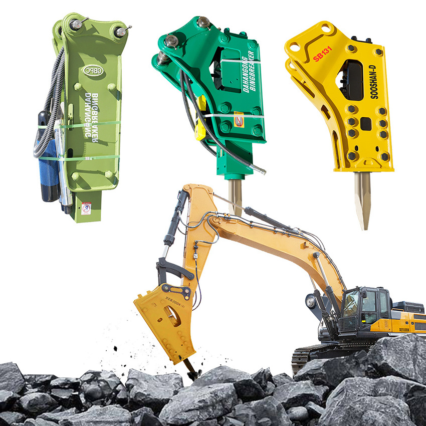 Construction machine parts excavator attachment hydraulic breakers hammer jack  hammer to break rocks