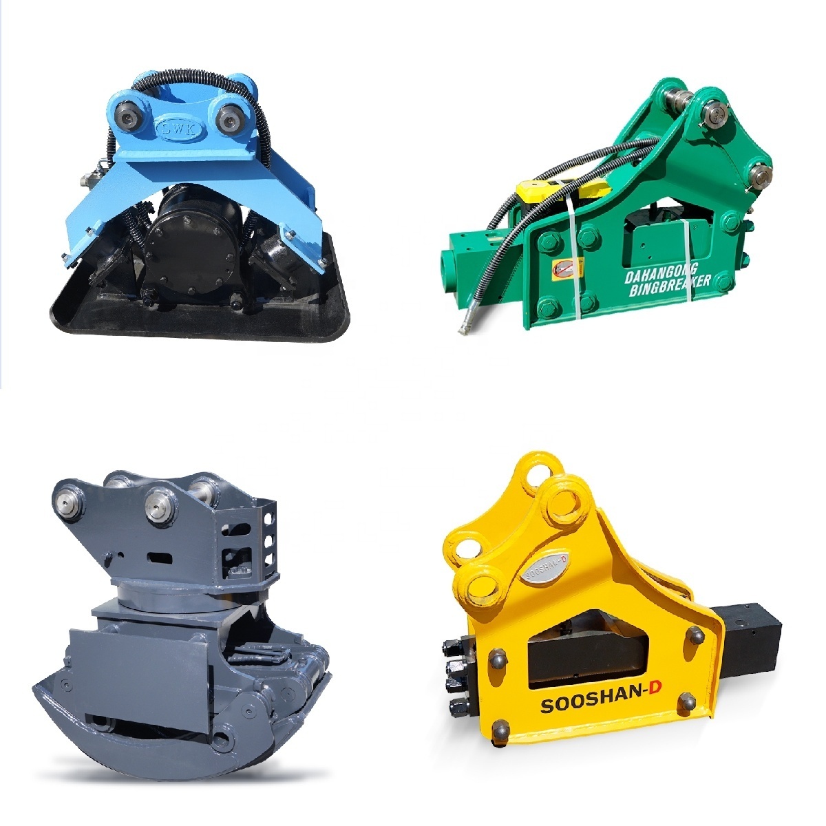 Excavator attachment Hydraulic Breakers hammer log grapple excavator grabs with 360 rotation 3 point log grapple