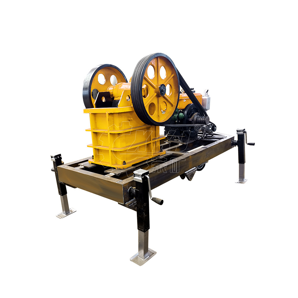 Portable Wheel Mining Basalt Rock Breaking Primary Stone Crushing Machine Mobile Diesel Engine Gold Ore Jaw Crusher