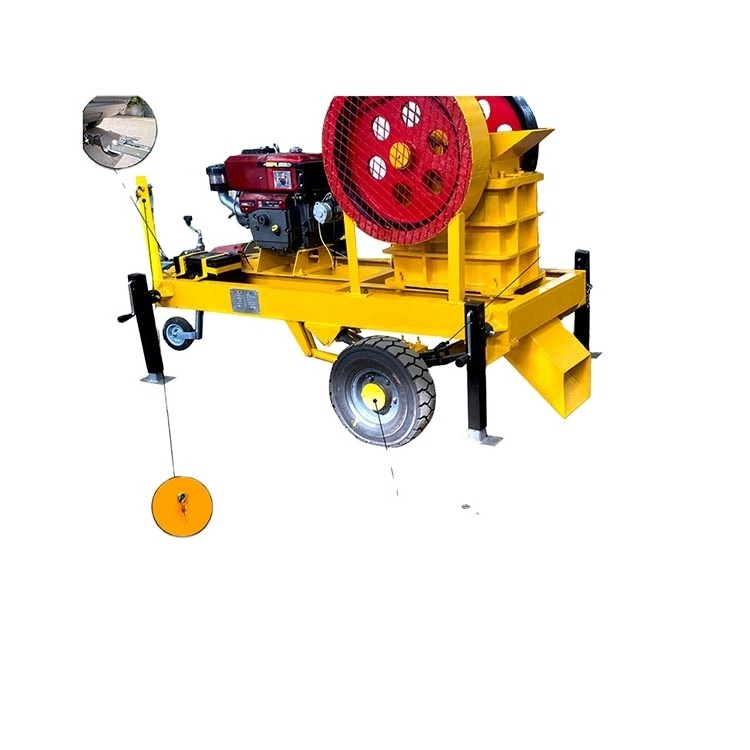 Portable Wheel Mining Basalt Rock Breaking Primary Stone Crushing Machine Mobile Diesel Engine Gold Ore Jaw Crusher