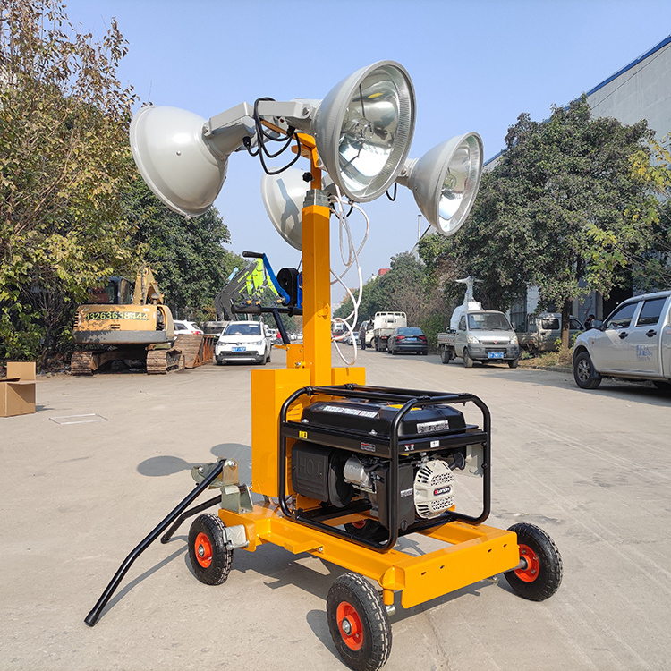 XCMG Official 5m 4*400W Manual Mast Diesel Generator Construction Metal Halide Lamp Mobile Light Tower Price for Sale