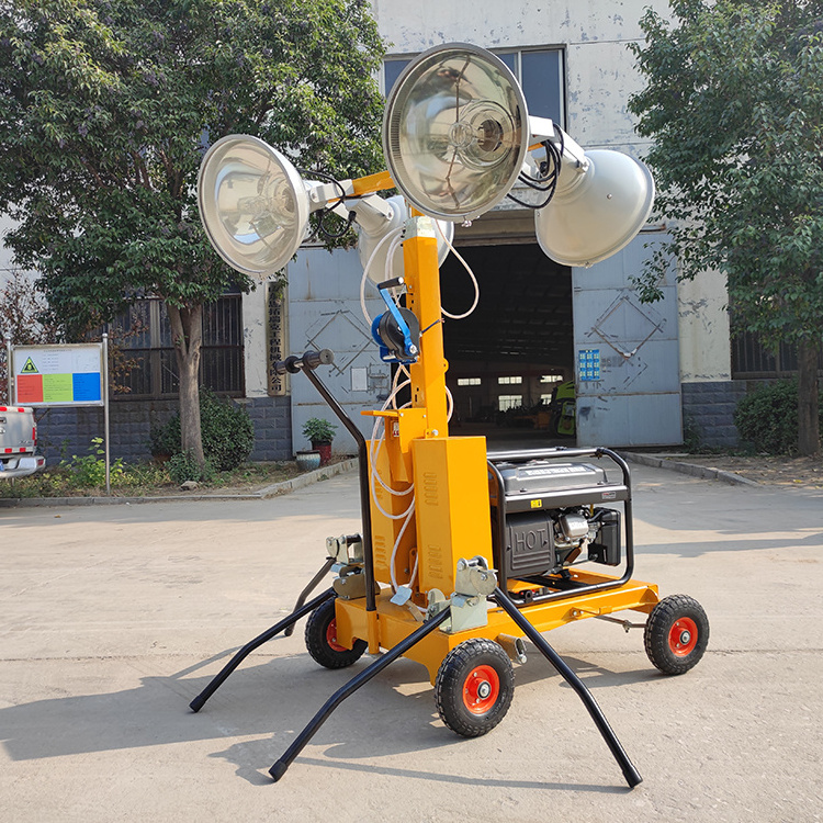 XCMG Official 5m Hand Push Lifting Telescopic Mobile Halogen Lamp Light Tower for Construction Site and Mining