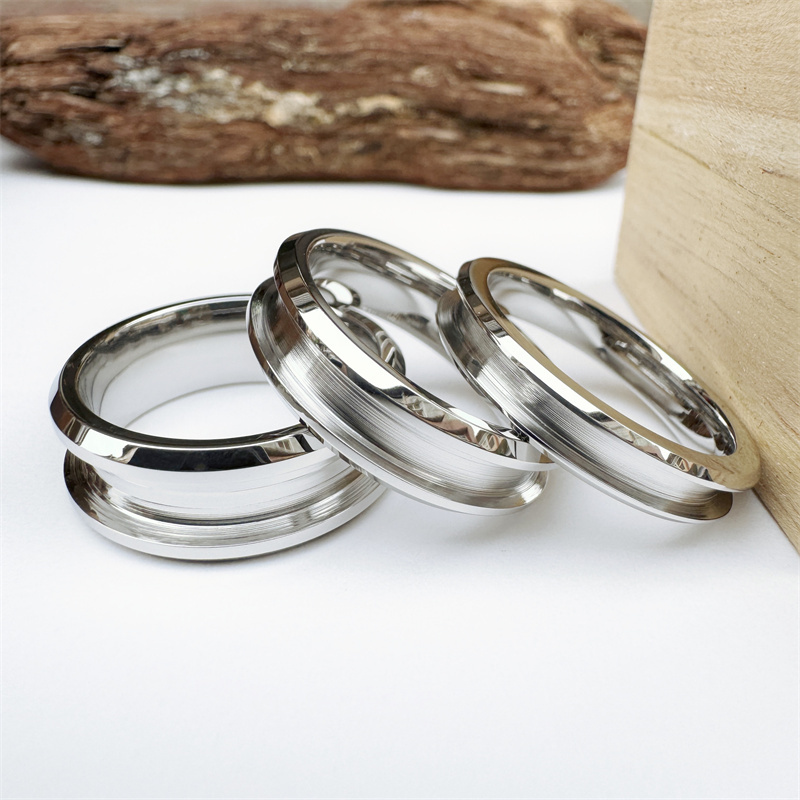 Wholesale 8mm 6mm 4mm Wide Men & Women Cobalt Chrome Ring Core 4mm 3mm 2mm Channel Blanks for Inlay ,Accept Custom Size