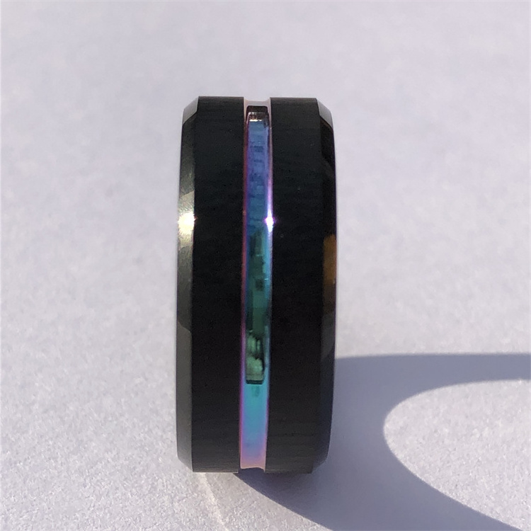 Multi Color Ring Hot Selling Men's Ring Jewelry Wholesale Tungsten Carbide Jewelry Black Macho