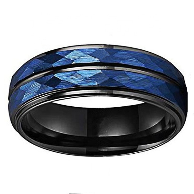 Thin Blue Line Men's Tungsten Rings Wedding Brand Tungsten Carbide Rings For Men Fashion Jewelry