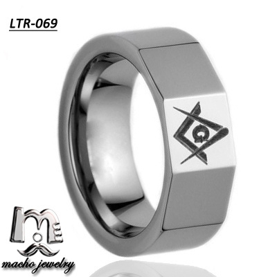 Tungsten Carbide Rings Fashion Masonic Tungsten Rings, Freemason Wedding for Mens and Womens