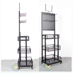 Retail Store Wire Metal Accessory Display Rack Umbrella Display Stand For Store Magazine Display Shelves