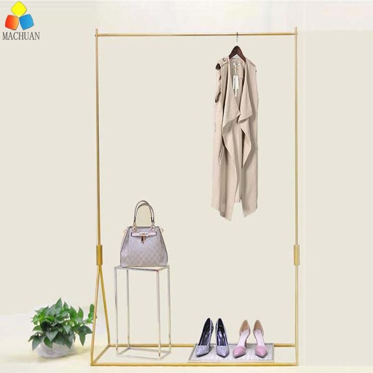 Custom Metal Clothes Racks Retail Shop Interior Decoration Dress Hanging Clothes Display Racks