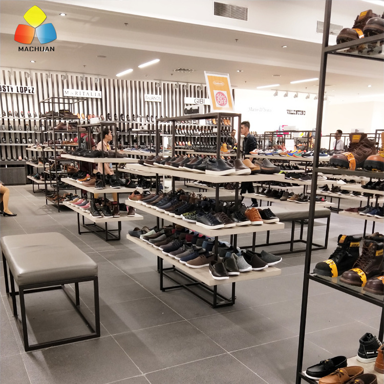 Factory sale metal sport shoes display wall shelf store fixtures retail display for department