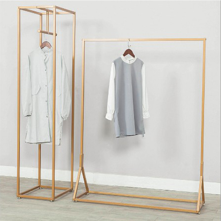 Luxury High End Store Fixture Brass Metal Gold Hanging Clothing Display Rack