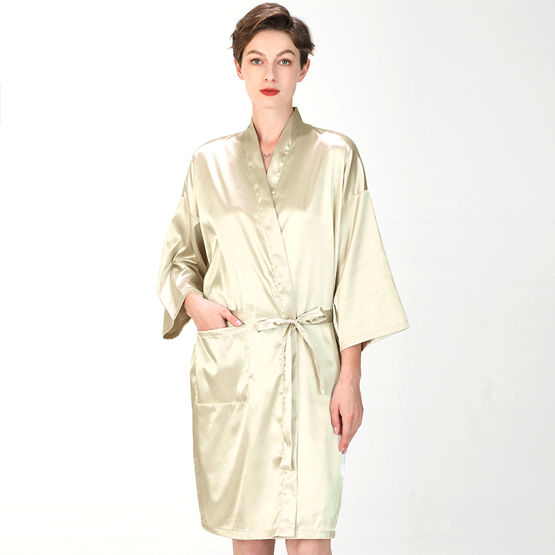 Hairdressing Barber Gown Salon Custom Logo Beauty Spa Waterproof Clients Robe Hair Kimono