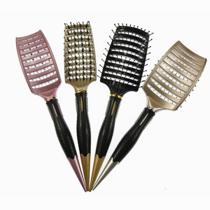 Wholesale Bristle Curly Hair Vent Brush Detangling Soaln Costom Logo   Lace Flask Wet Hair Brush