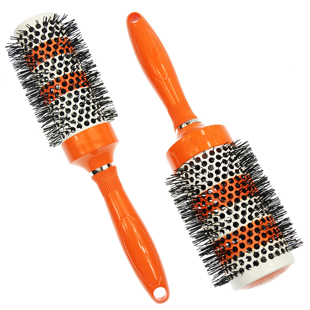 Round Brush with Natural Boar Bristles Nano Ceramic Coating Roller Hairbrush for Blow Drying Comb Curling Straighten HairBrush