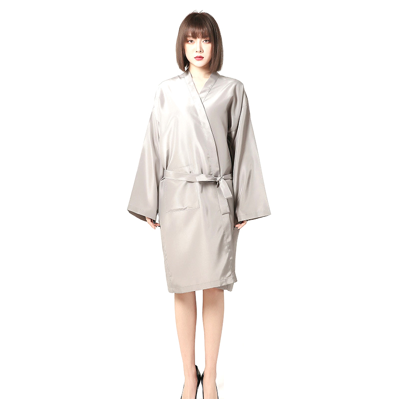 Hairdressing Barber Gown Salon Custom Logo Beauty Spa Waterproof Clients Robe Hair Kimono