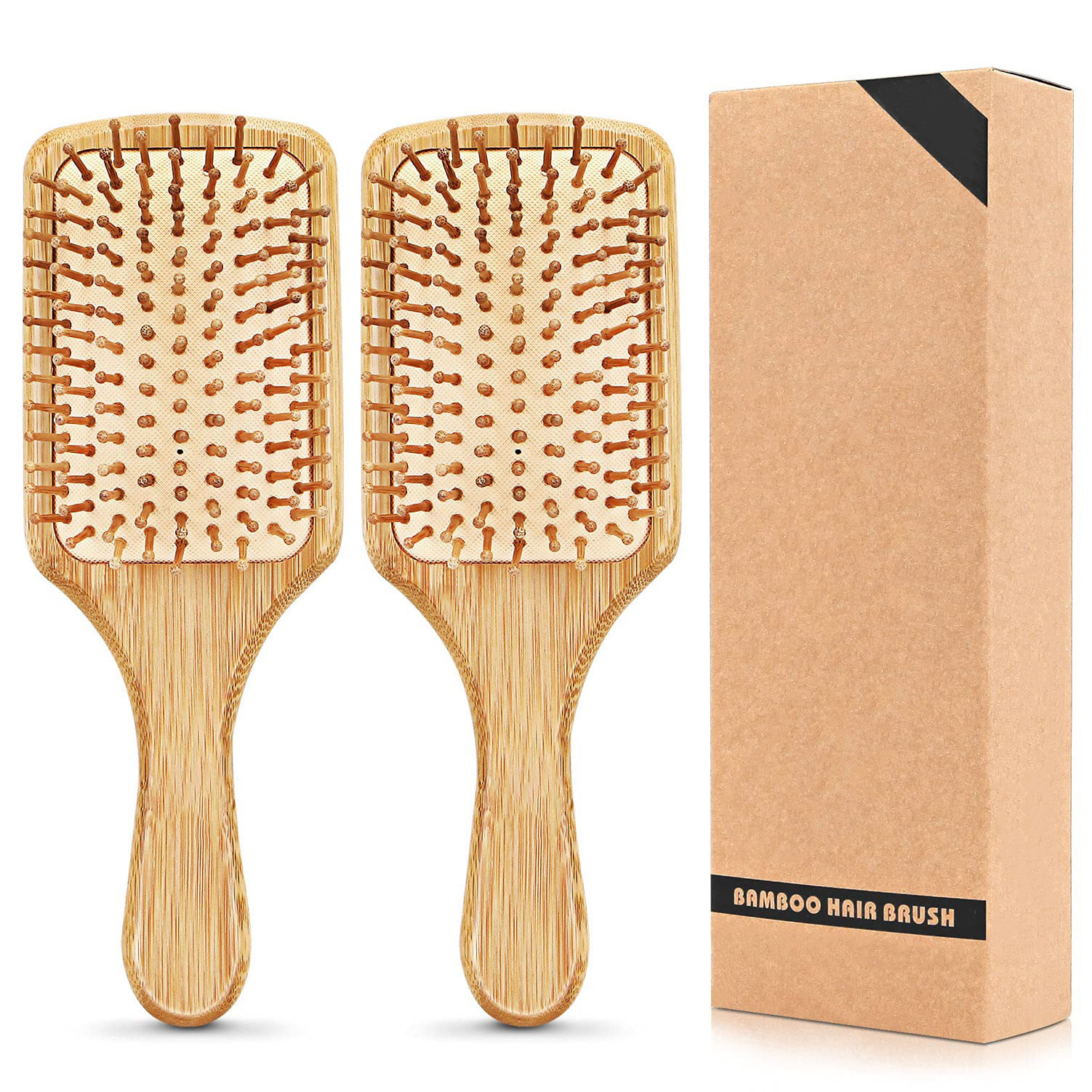 Eco-friendly Bamboo Hair Brush And Comb Paddle Detangling Cushion Air Bag Massage Smooth Hair Comb Brush