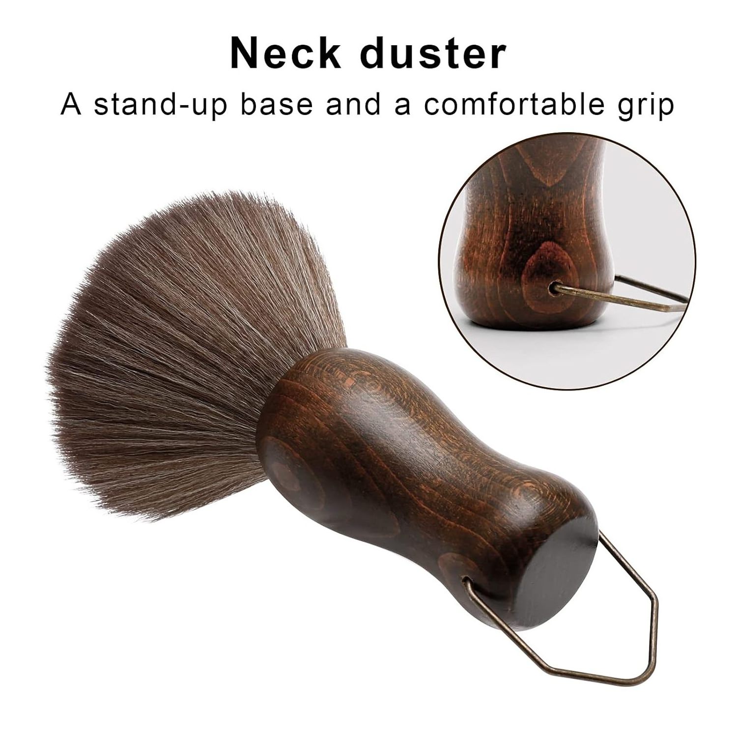 Private Label Men Beard Shaving Brush Barber Hair Cutting Clearing Tools Soft Nylon Fiber Wood Handle Neck Hair Brush