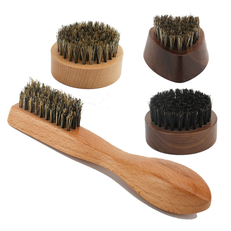 Mustache Scissors Gift Set Beard Brush Wooden Combs and brush Beard Grooming Trimming Care shaving Kit Barber Neck Duster Brush