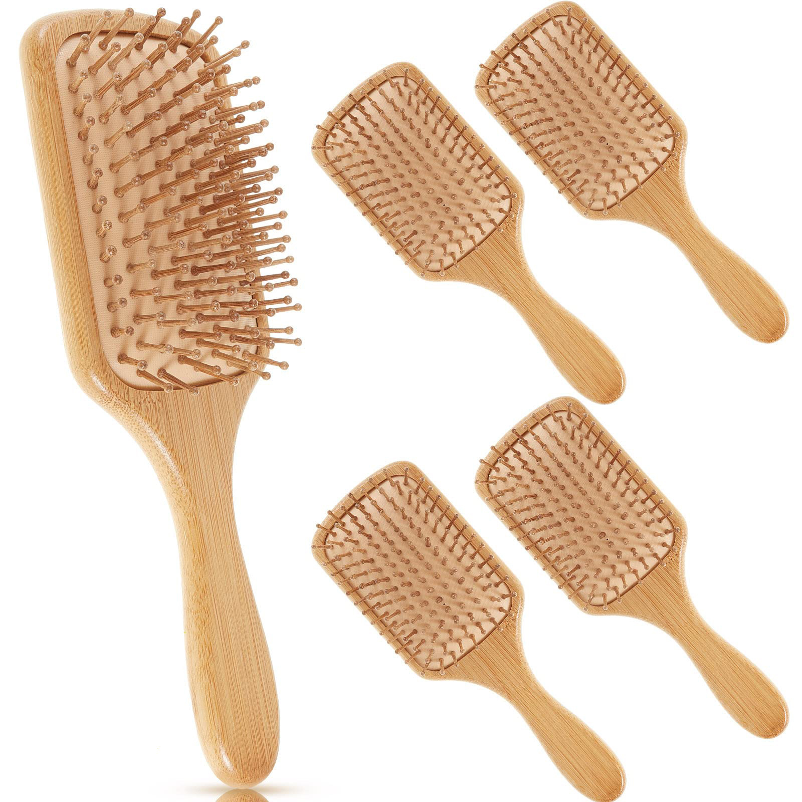 Eco-friendly Bamboo Hair Brush And Comb Paddle Detangling Cushion Air Bag Massage Smooth Hair Comb Brush