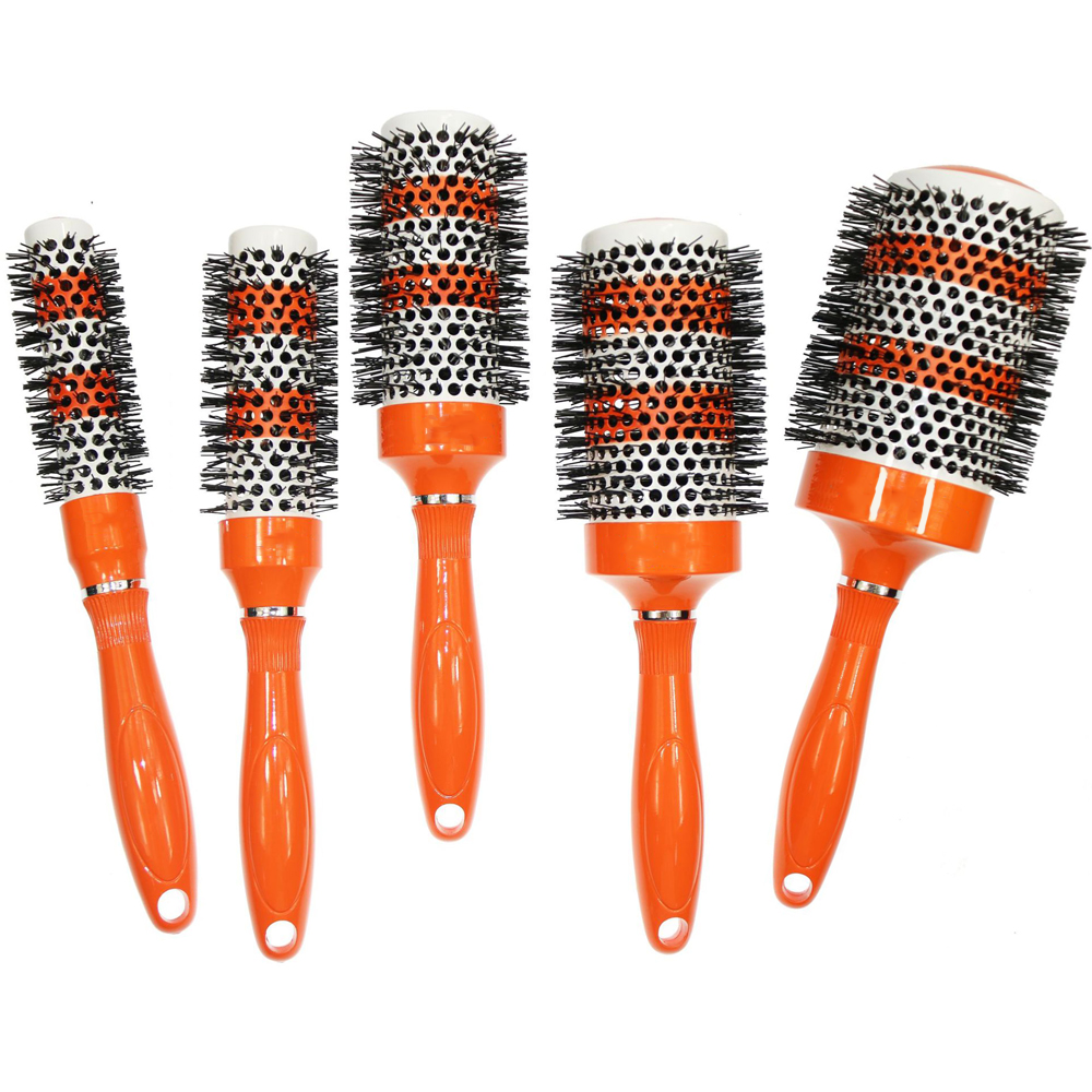 Round Brush with Natural Boar Bristles Nano Ceramic Coating Roller Hairbrush for Blow Drying Comb Curling Straighten HairBrush