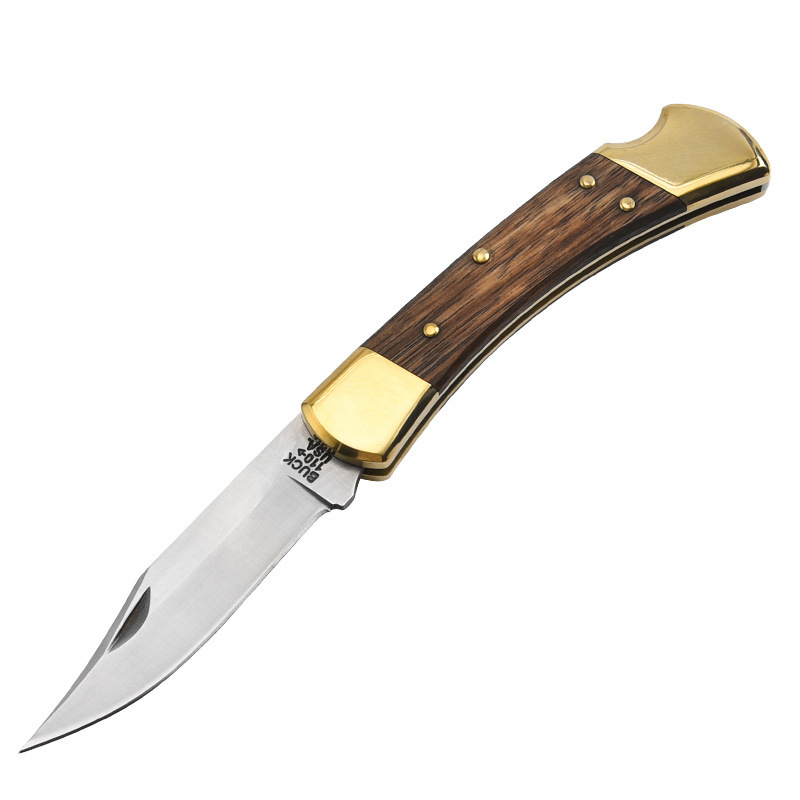 MAIMAI High Quality survival tool camping Gift Box Brass Wooden Handle Hunting Folding Knives Tactical Pocket Knife