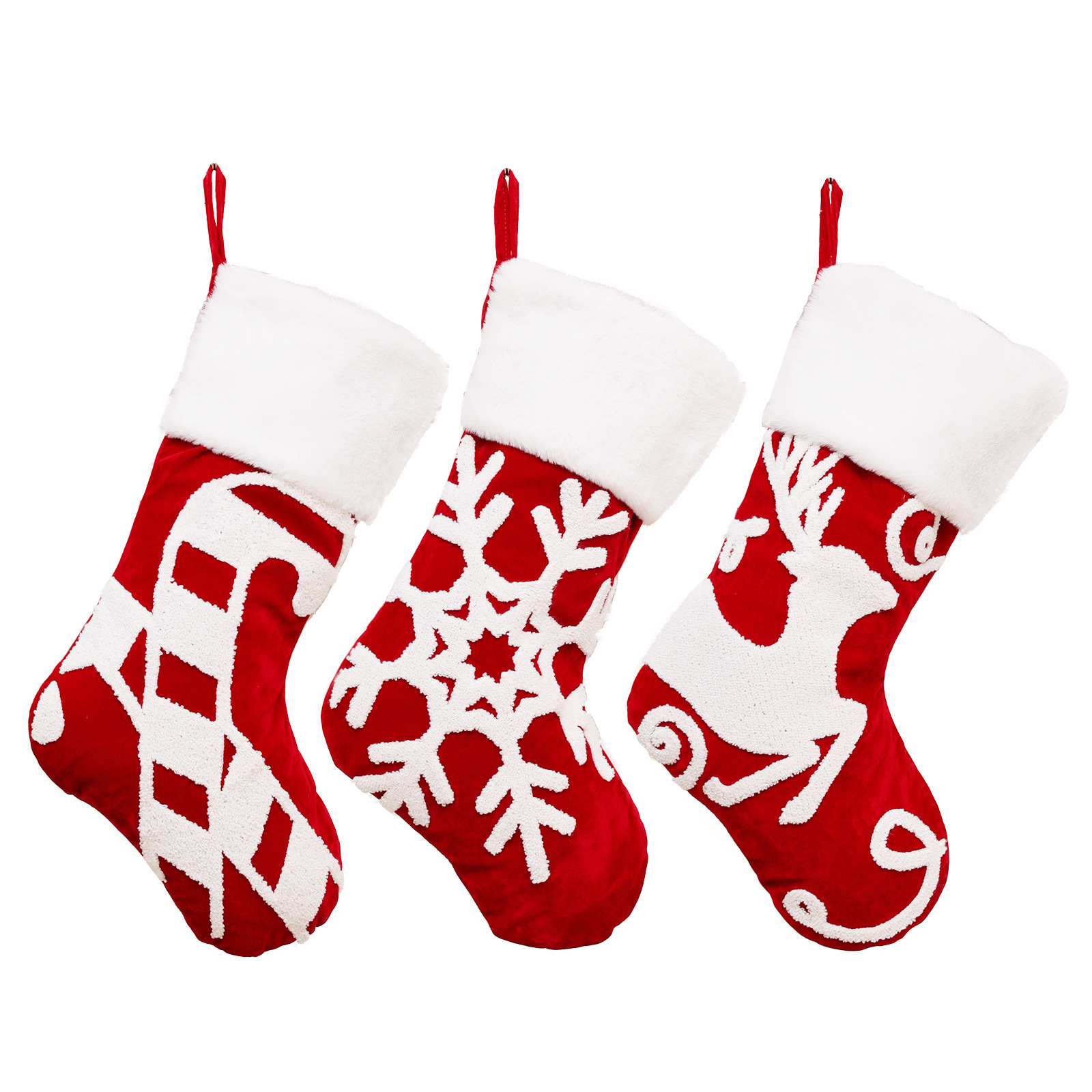 Snowflake Luxury Navida Christmas Socks Red Gift Socks Gift Bag Stocking Christmas Stockings Christmas Tree Hanging Decoration